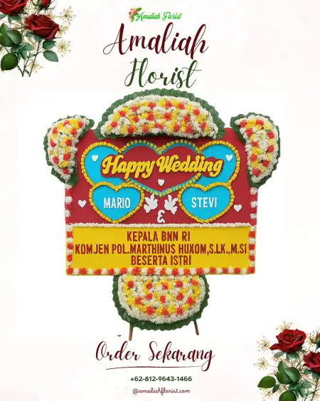 Papan Bunga Pernikahan Miji